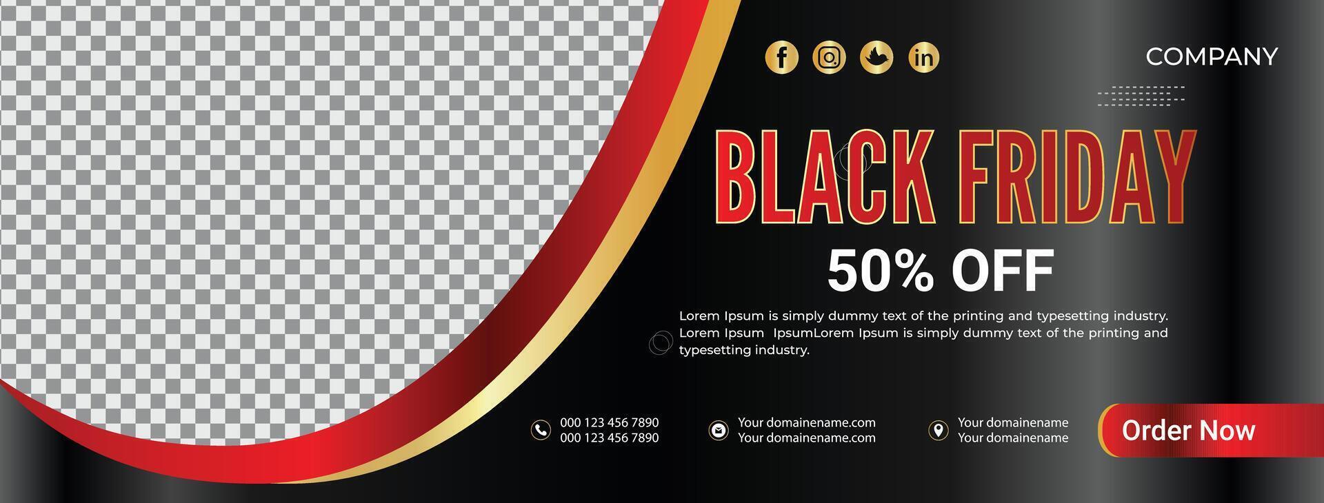 Social media Kit Banner Black Friday Sale vector