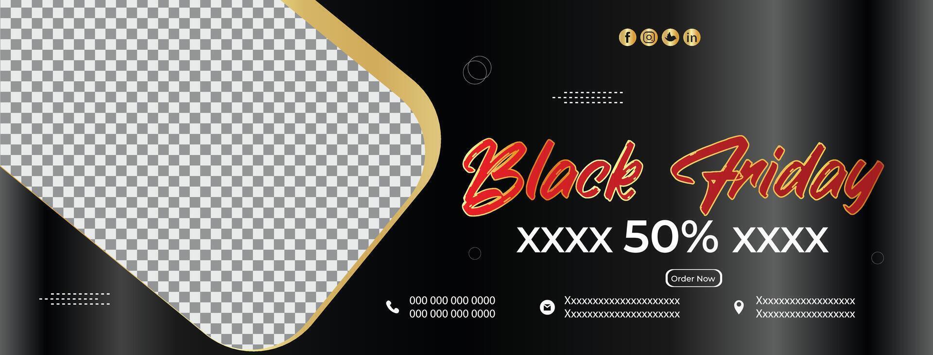 Social media cover for Black Friday Sale Banner vector