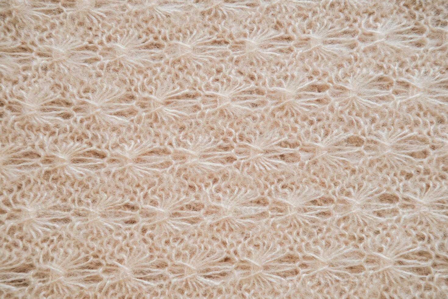 Background knitted fabric in beige color photo