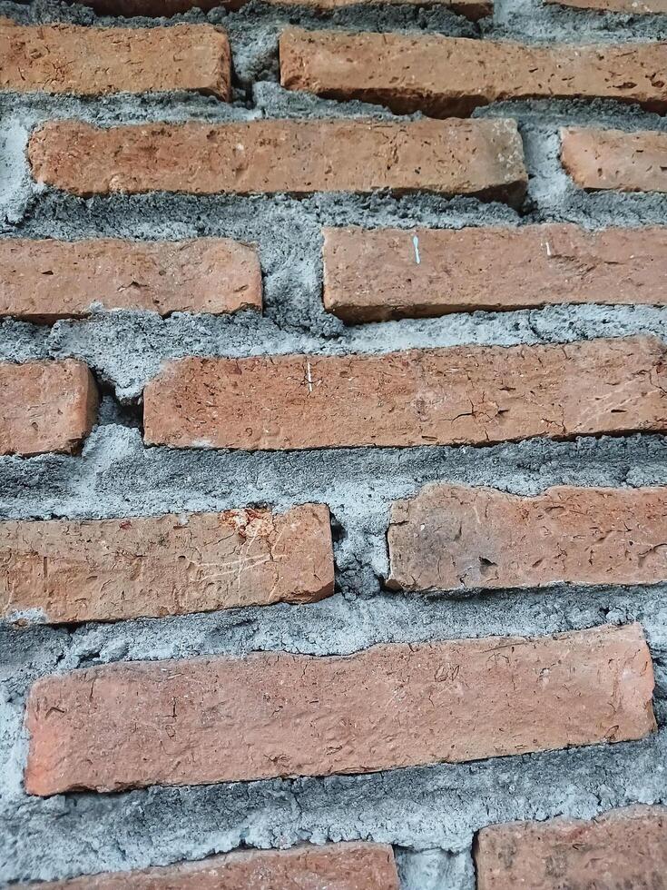 Brick background texture on the wall of the house. photo