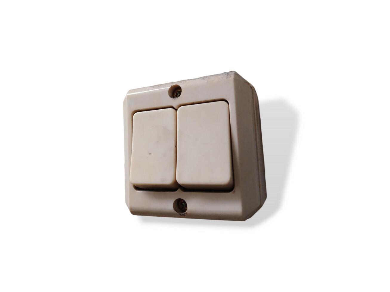 White light switch on white background. photo