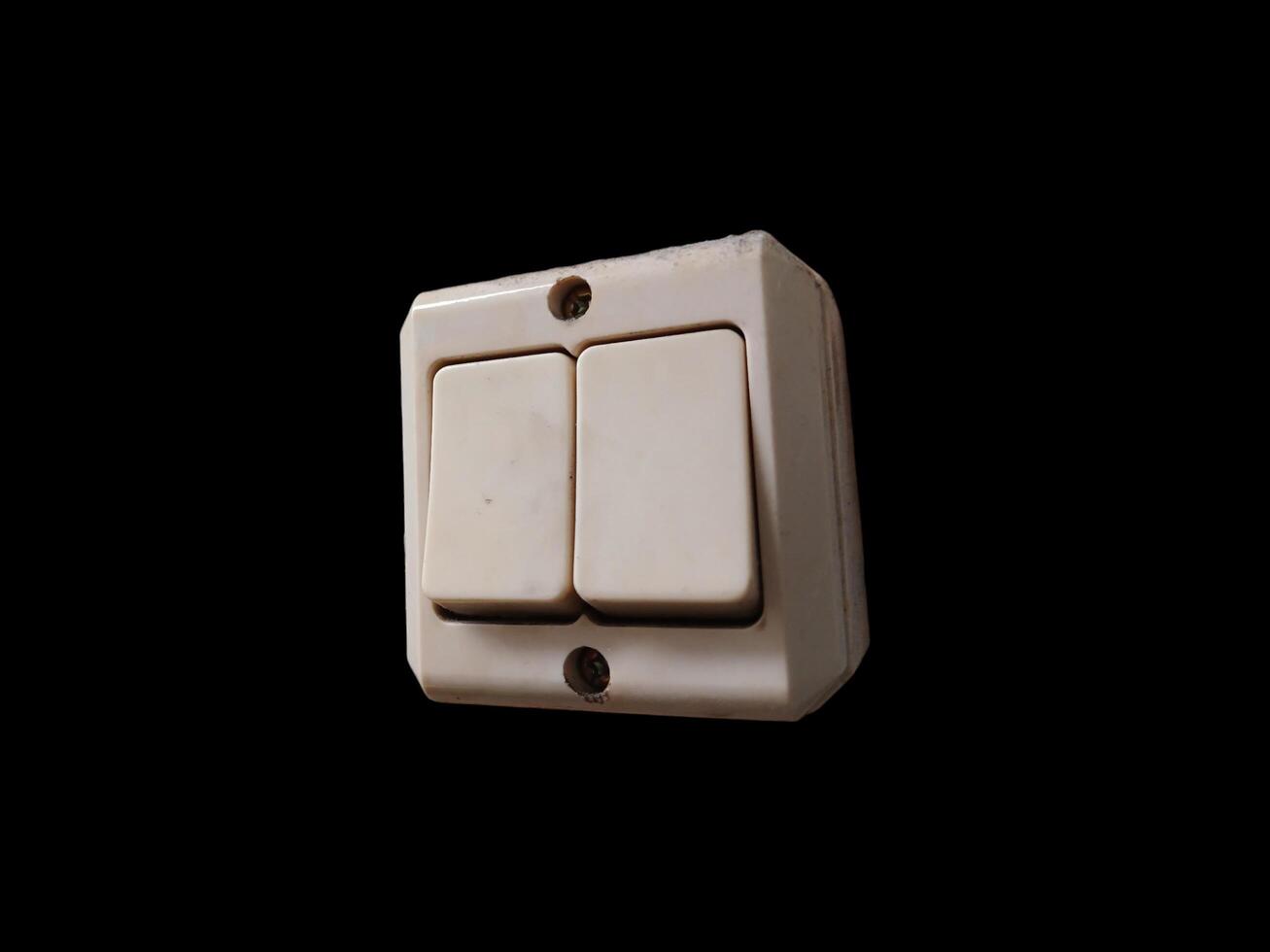 White light switch on black background. photo