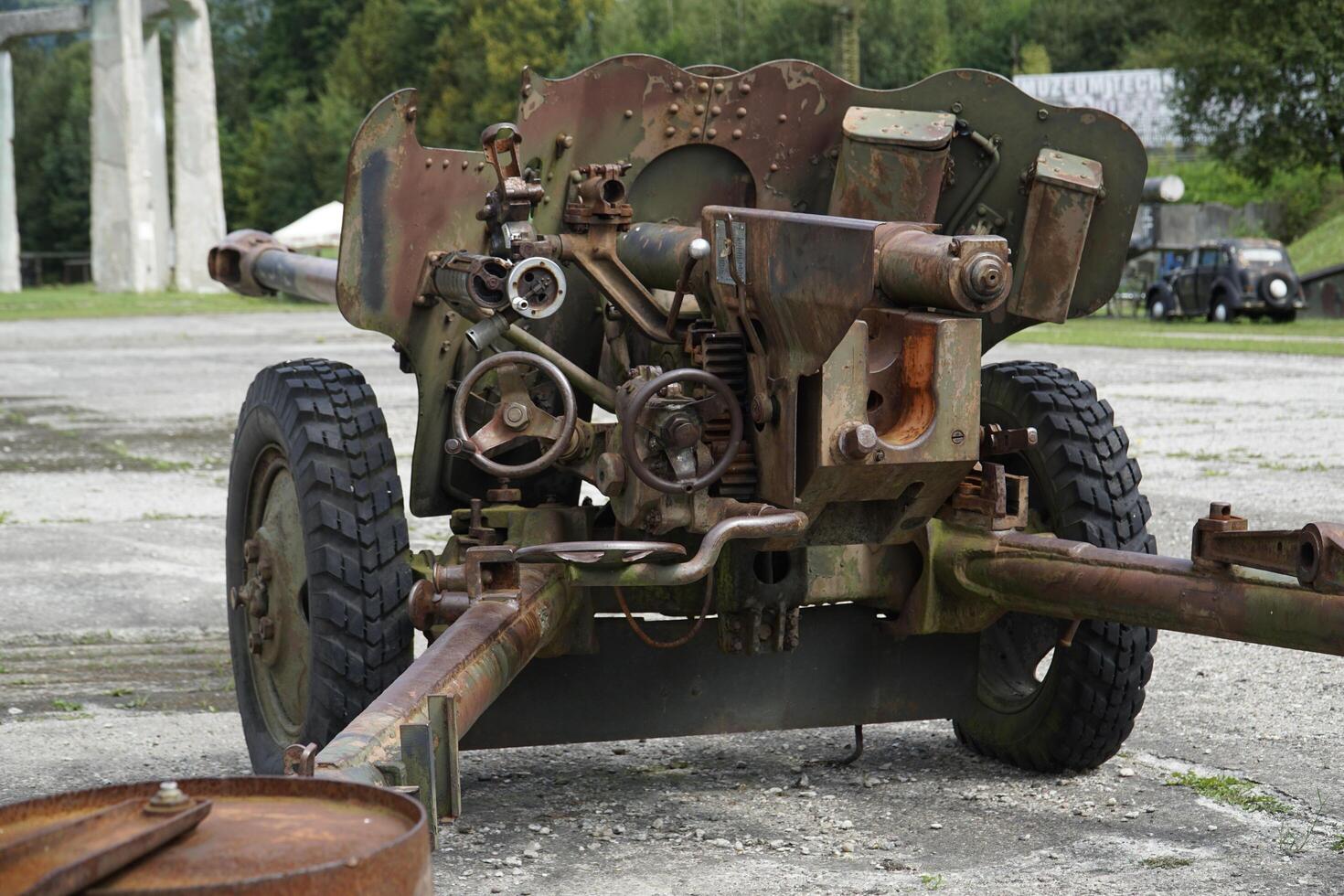 Ludwikowice Klodzkie, Poland - August 10th, 2024 - Field gun at Molke Museum photo