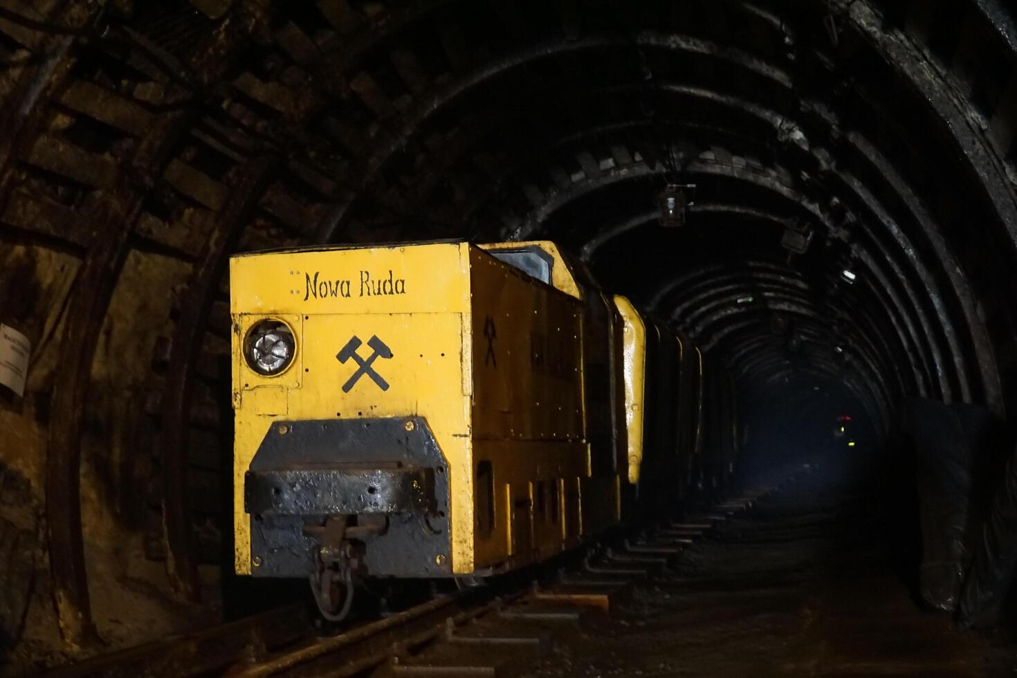 Nowa Ruda, Poland - August 4th, 2024 - Mining transportation carts photo