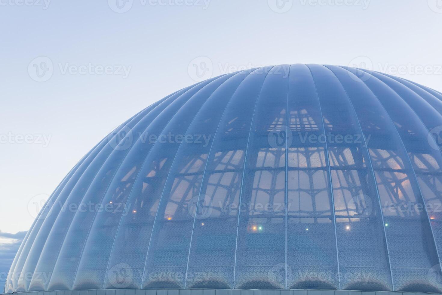 modern architecture, large translucent dome against the sky photo