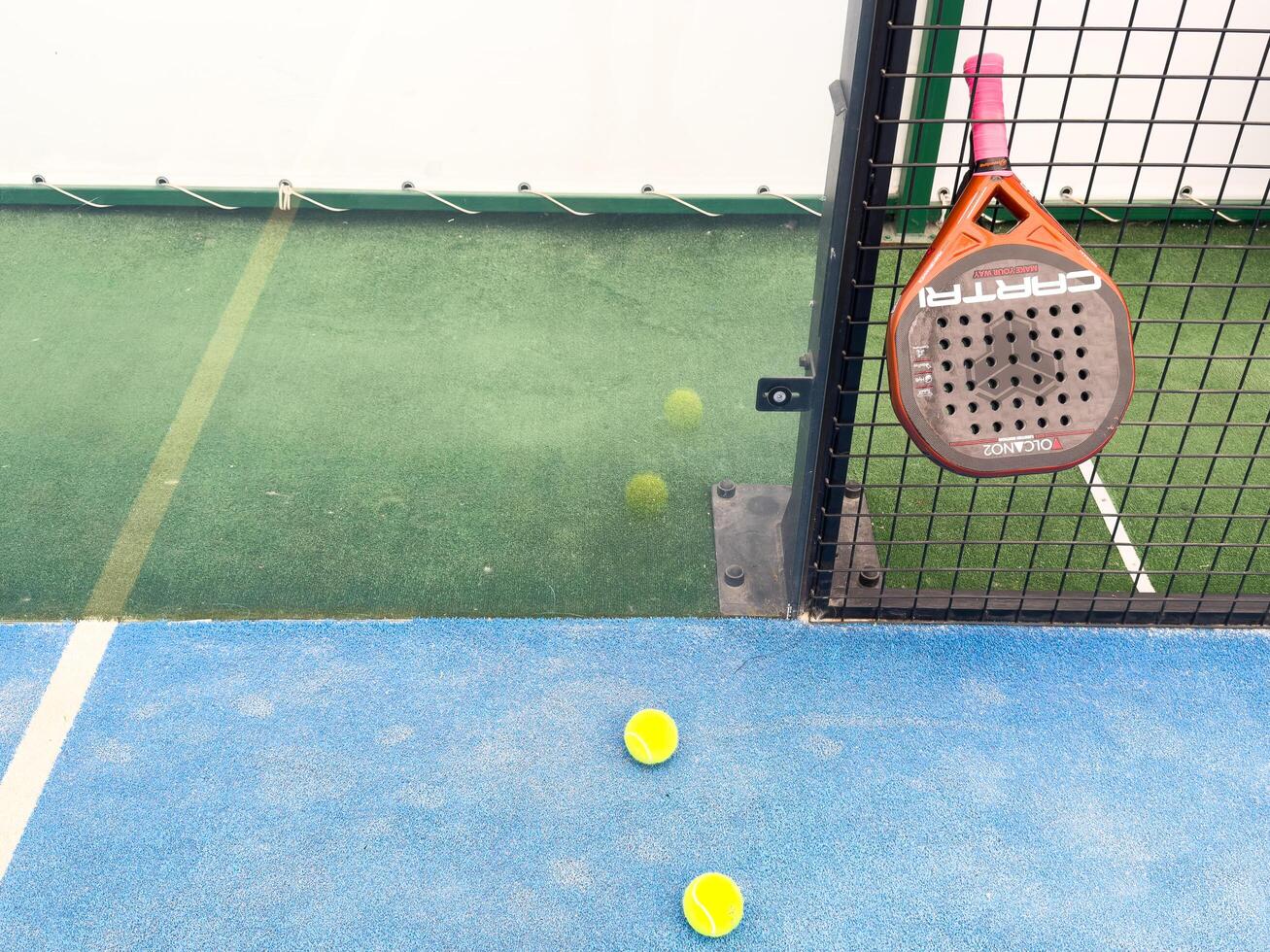 Ukraine Kyiv, September 2, 2024 padel racket cartri photo