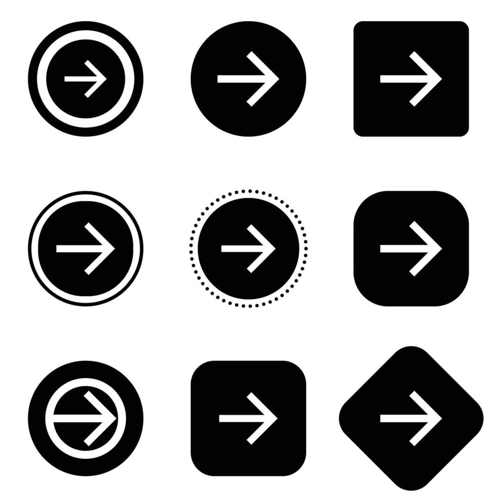 Arrow icon. next burron. right arrow next icon button. arrow forward icon . web icon set . vector
