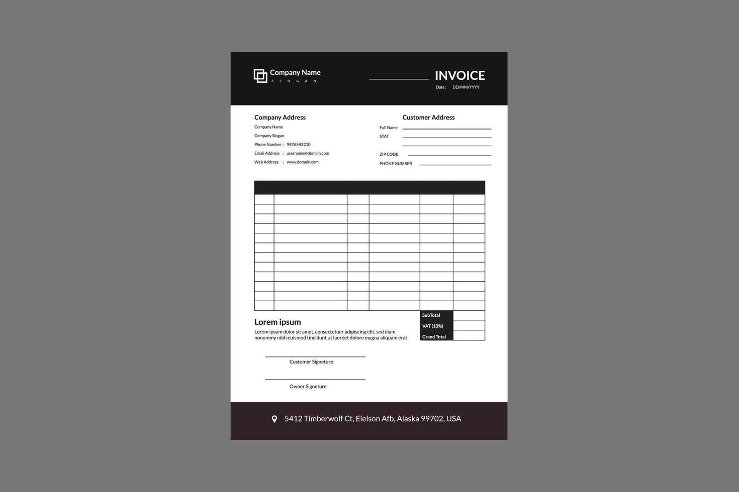 Invoice template Memo invoice template Invoice design vector