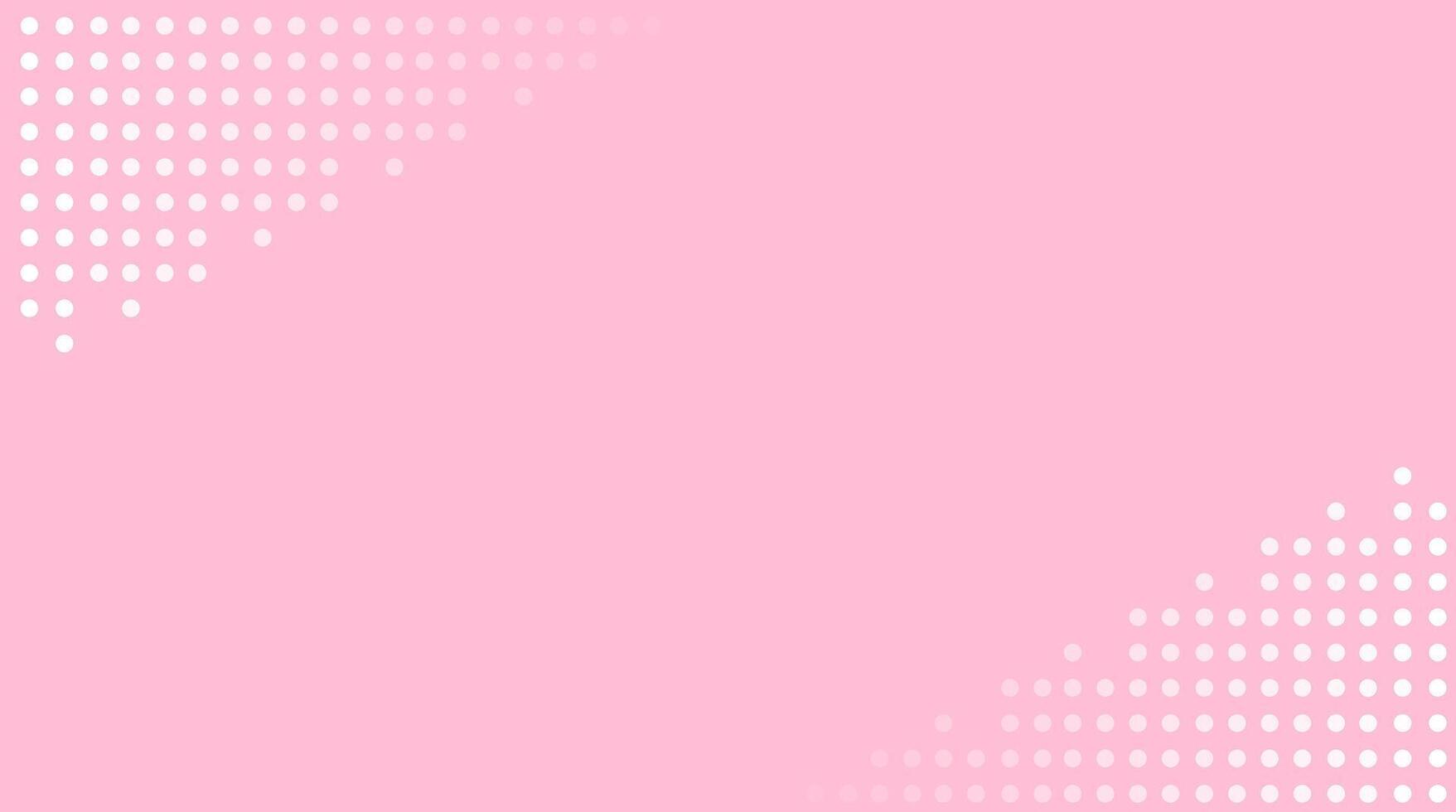 Abstract pale pink background with white dotted patterns in corners. Geometric design template for banner, poster, or website header with copy space. vector