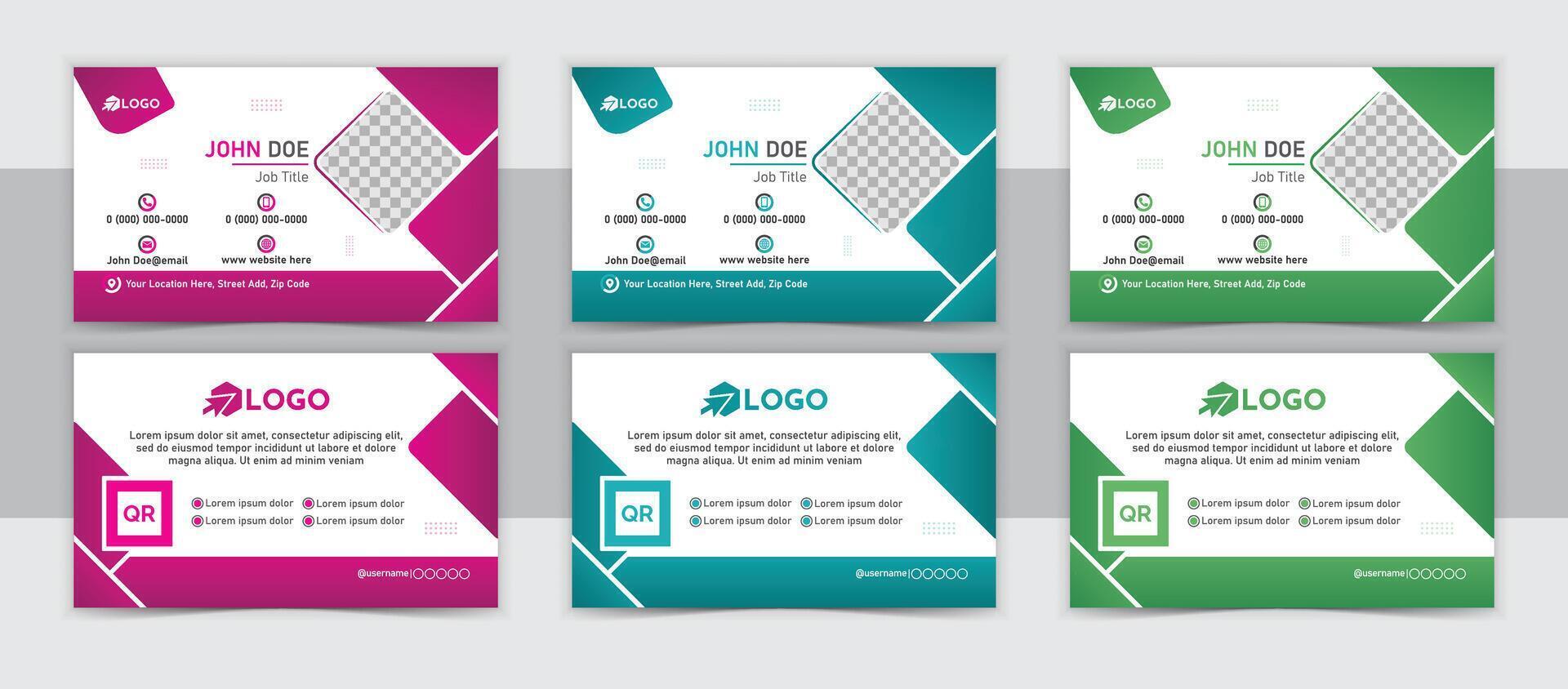 Modern Corporate Business Card Design with Photo for Entrepreneurs and Founders vector