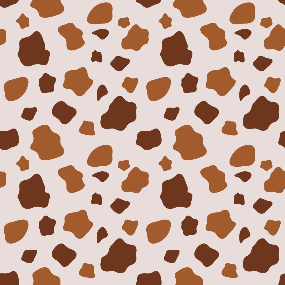 cow seamless pattern brown background vector