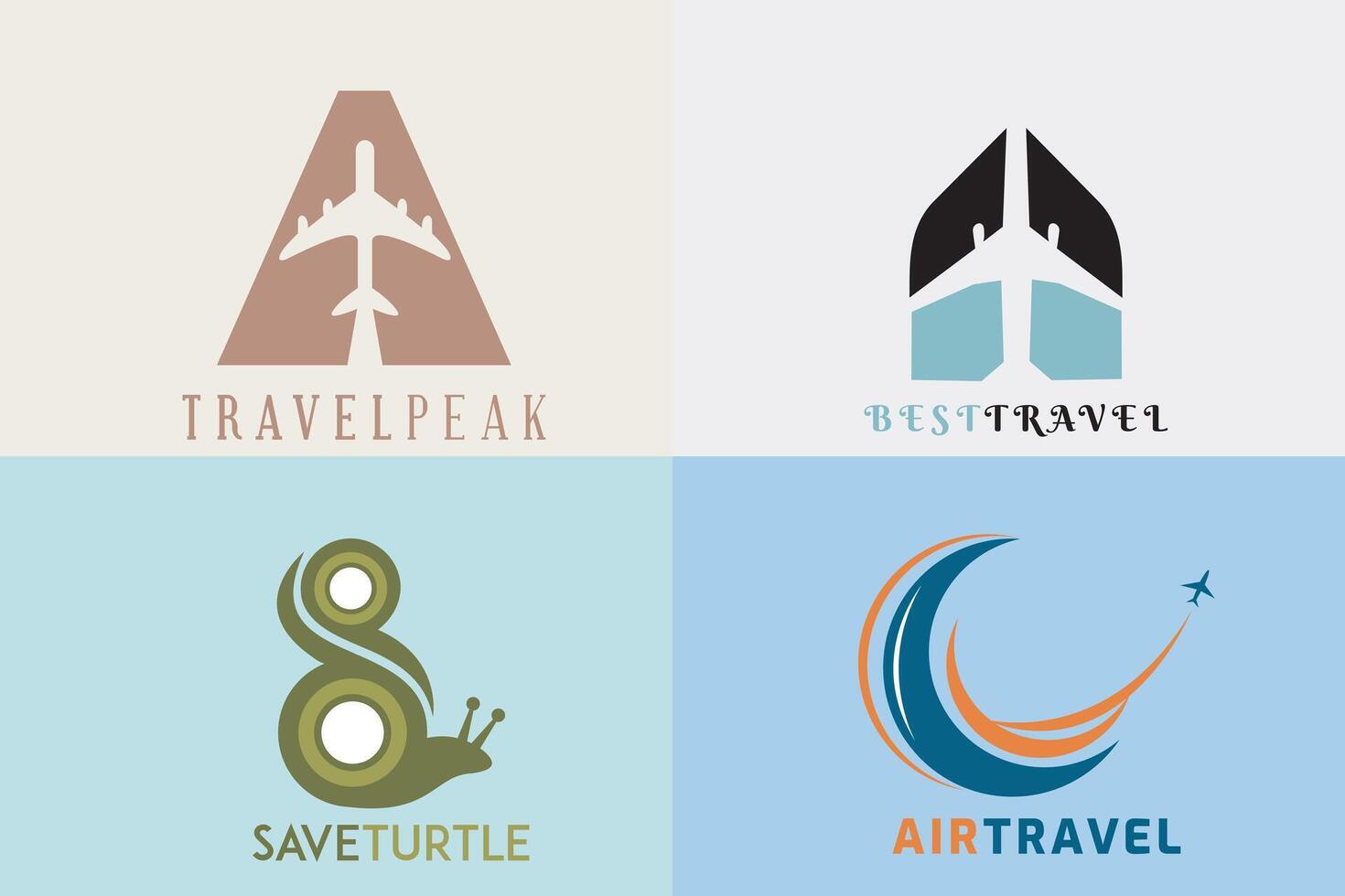Collection of Travel and tourism illustration design. Passenger Airplane Flying In the Sky with Snail Illustration Design. vector
