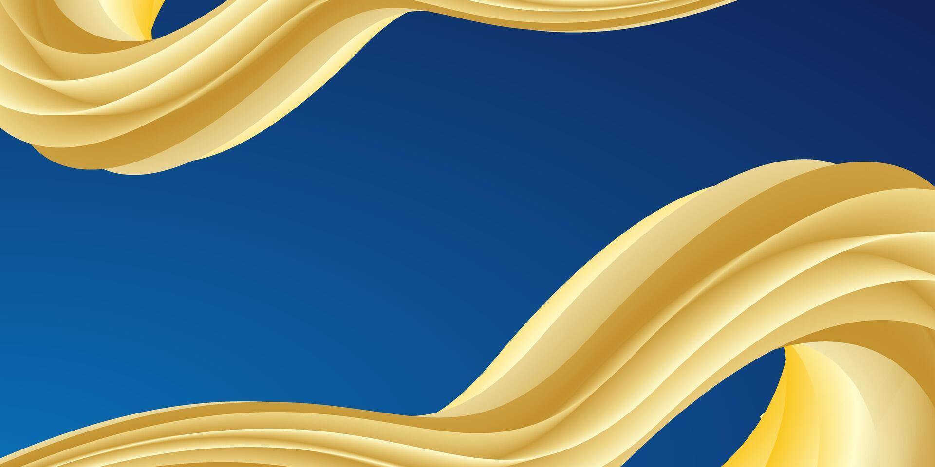 Wave Blue Gold Background vector