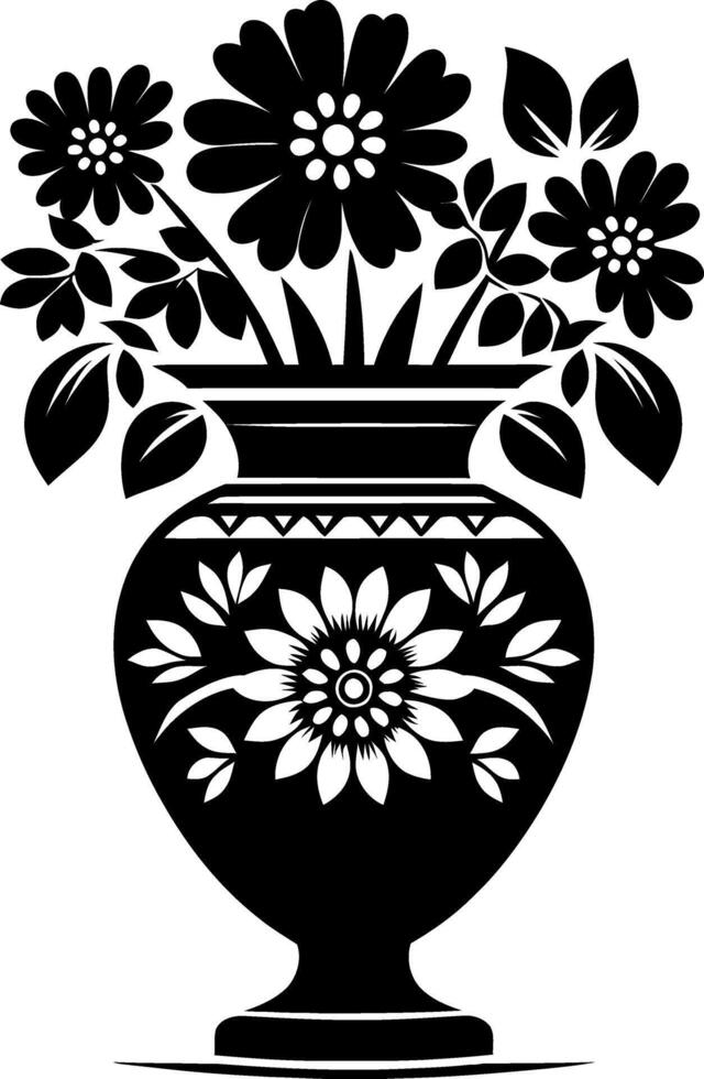 flower post silhouettes with beautiful decorative flower vector