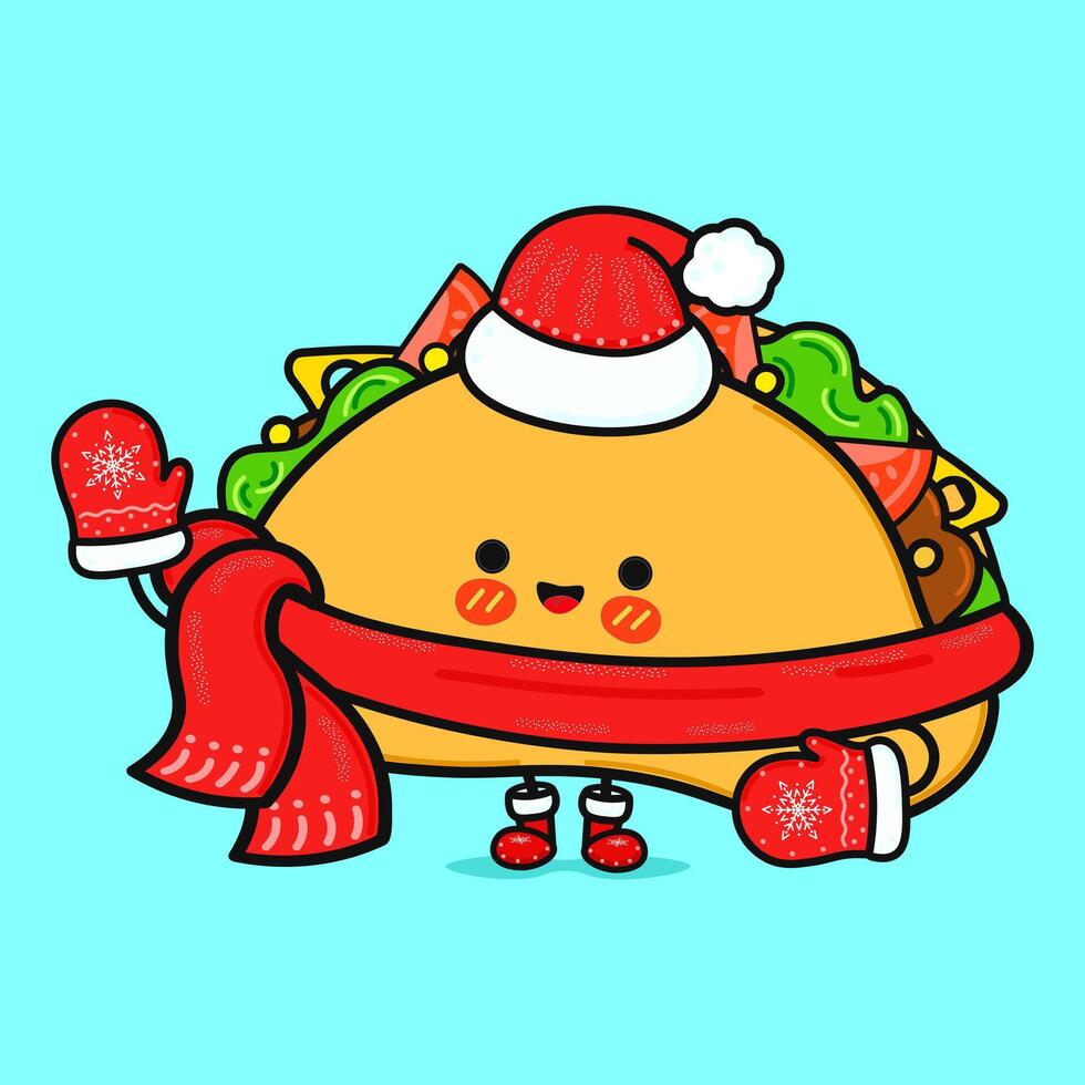 Angry Taco character. hand drawn cartoon kawaii character illustration icon. Isolated on blue background. Sad Taco character concept vector