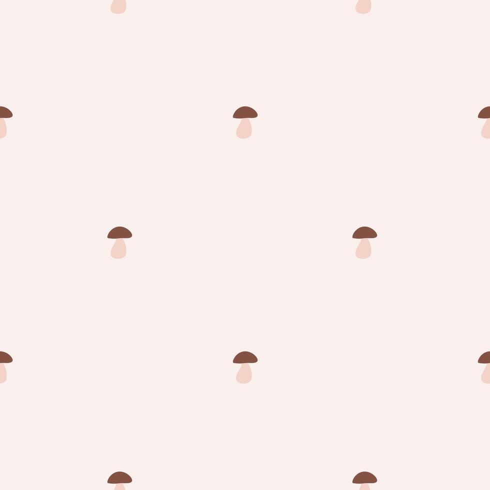 A simple, cozy,autumn pattern in a minimalist forest mushrooms pattern in a Scandinavian style. vector