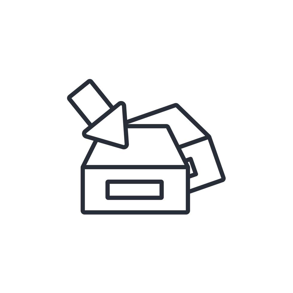 Drawer icon. .Editable stroke.linear style sign for use web design,logo.Symbol illustration. vector