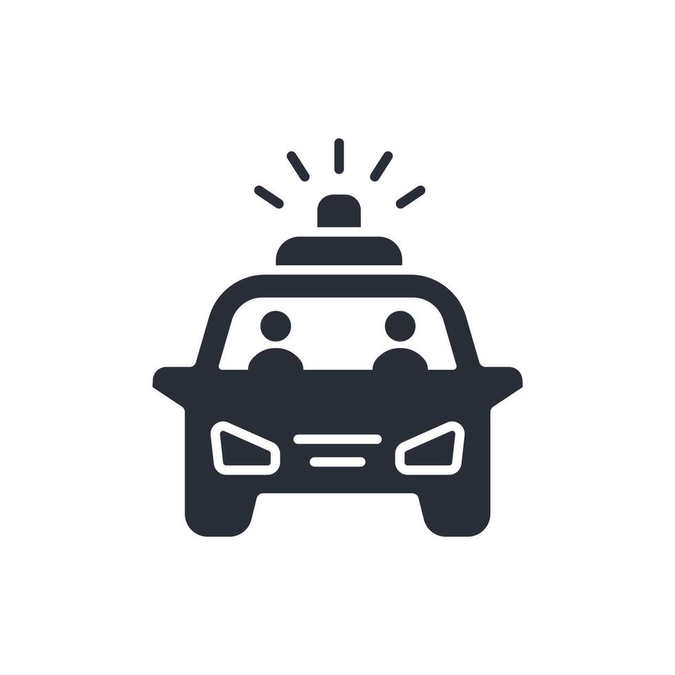 Police car icon. .Editable stroke.linear style sign for use web design,logo.Symbol illustration. vector