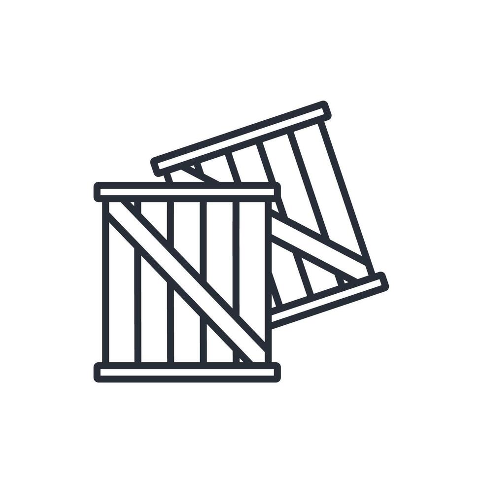 crate icon. .Editable stroke.linear style sign for use web design,logo.Symbol illustration. vector