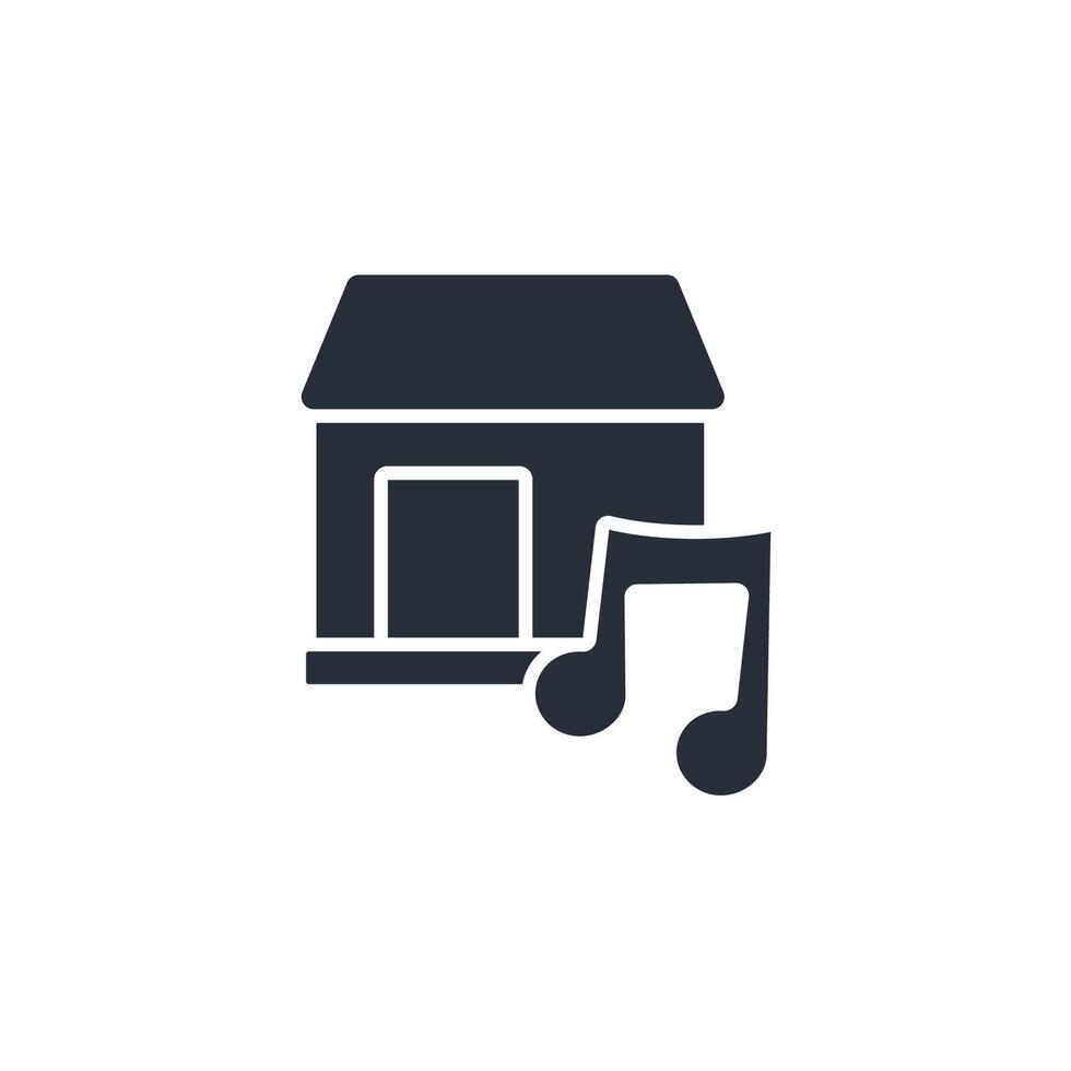 house music icon. .Editable stroke.linear style sign for use web design,logo.Symbol illustration. vector