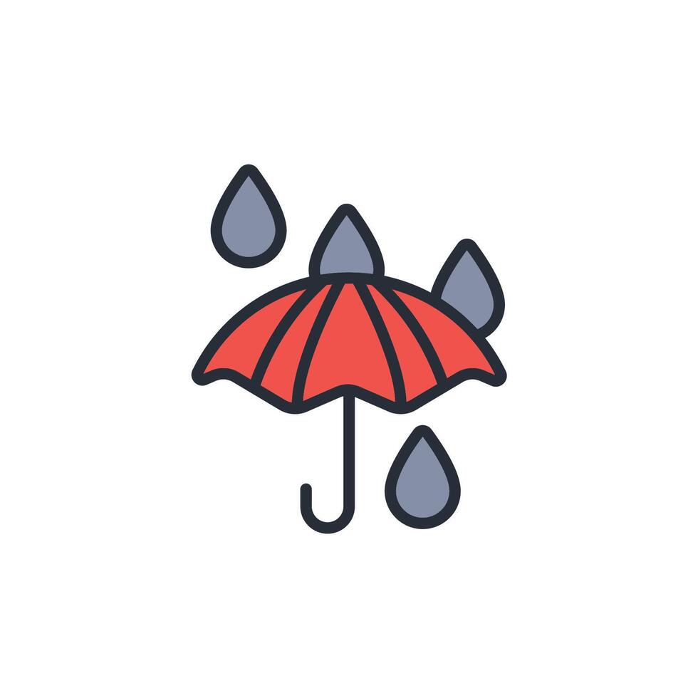 rainy icon. .Editable stroke.linear style sign for use web design,logo.Symbol illustration. vector