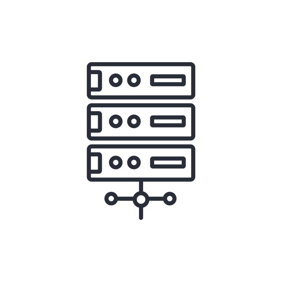 Server icon. .Editable stroke.linear style sign for use web design,logo.Symbol illustration. vector
