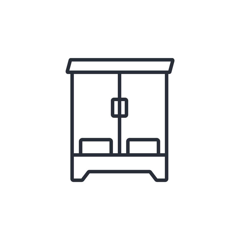 Closet icon. .Editable stroke.linear style sign for use web design,logo.Symbol illustration. vector