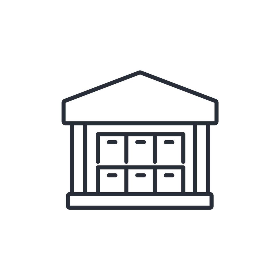 depot icon. .Editable stroke.linear style sign for use web design,logo.Symbol illustration. vector