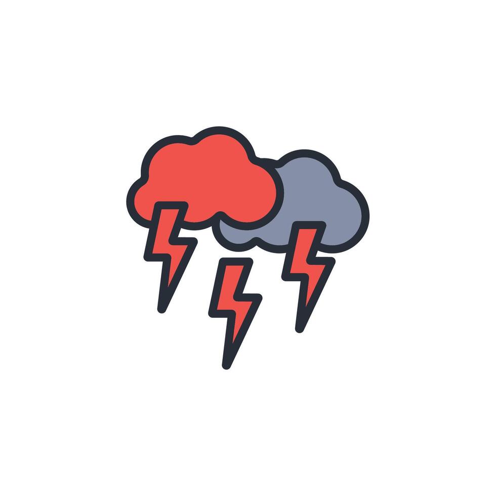 Storm icon. .Editable stroke.linear style sign for use web design,logo.Symbol illustration. vector