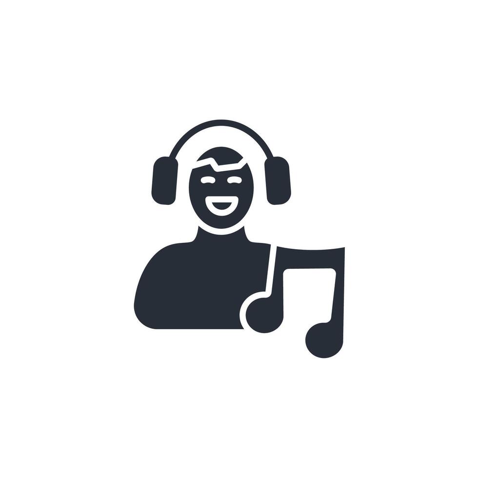 listen music icon. .Editable stroke.linear style sign for use web design,logo.Symbol illustration. vector