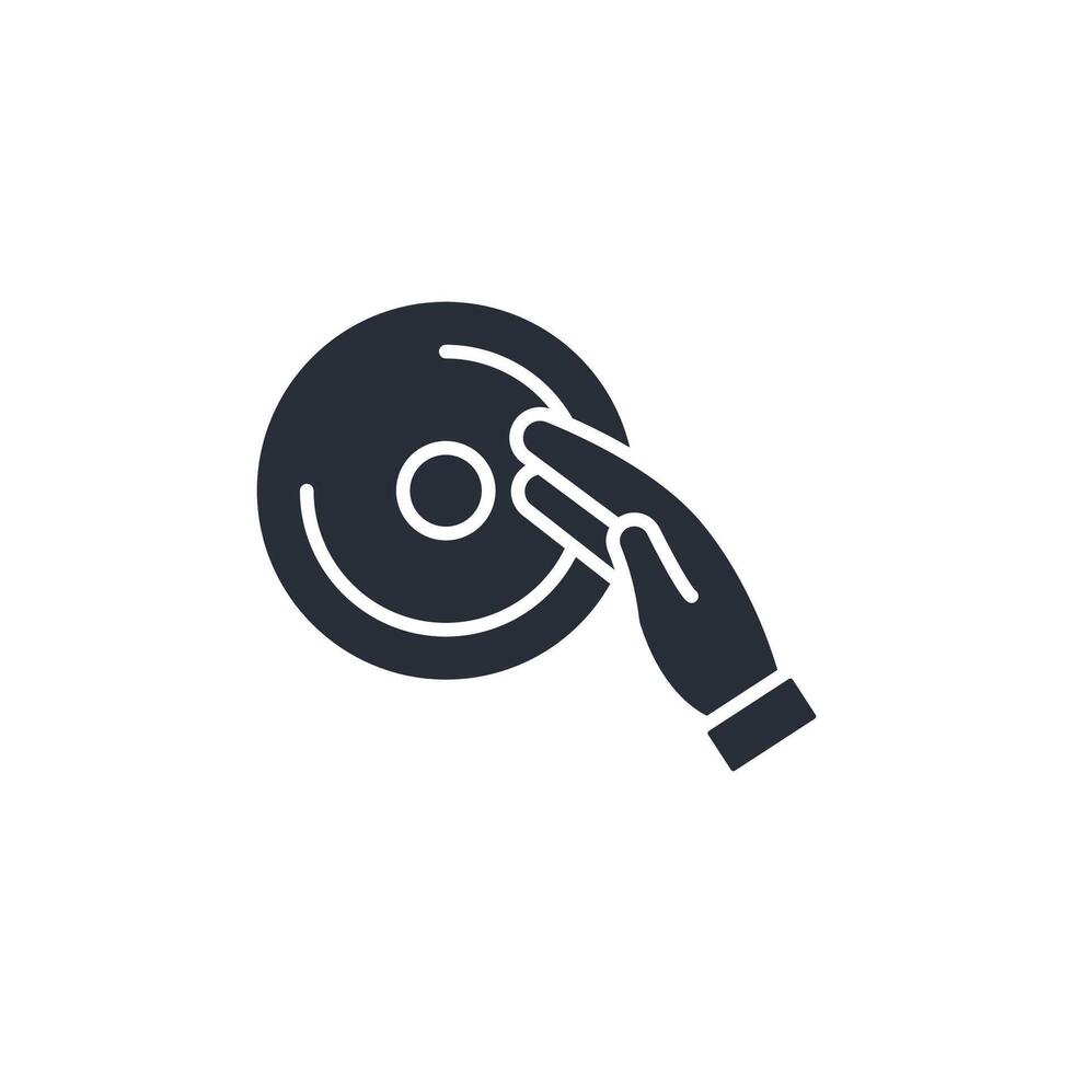 Vinyl icon. .Editable stroke.linear style sign for use web design,logo.Symbol illustration. vector