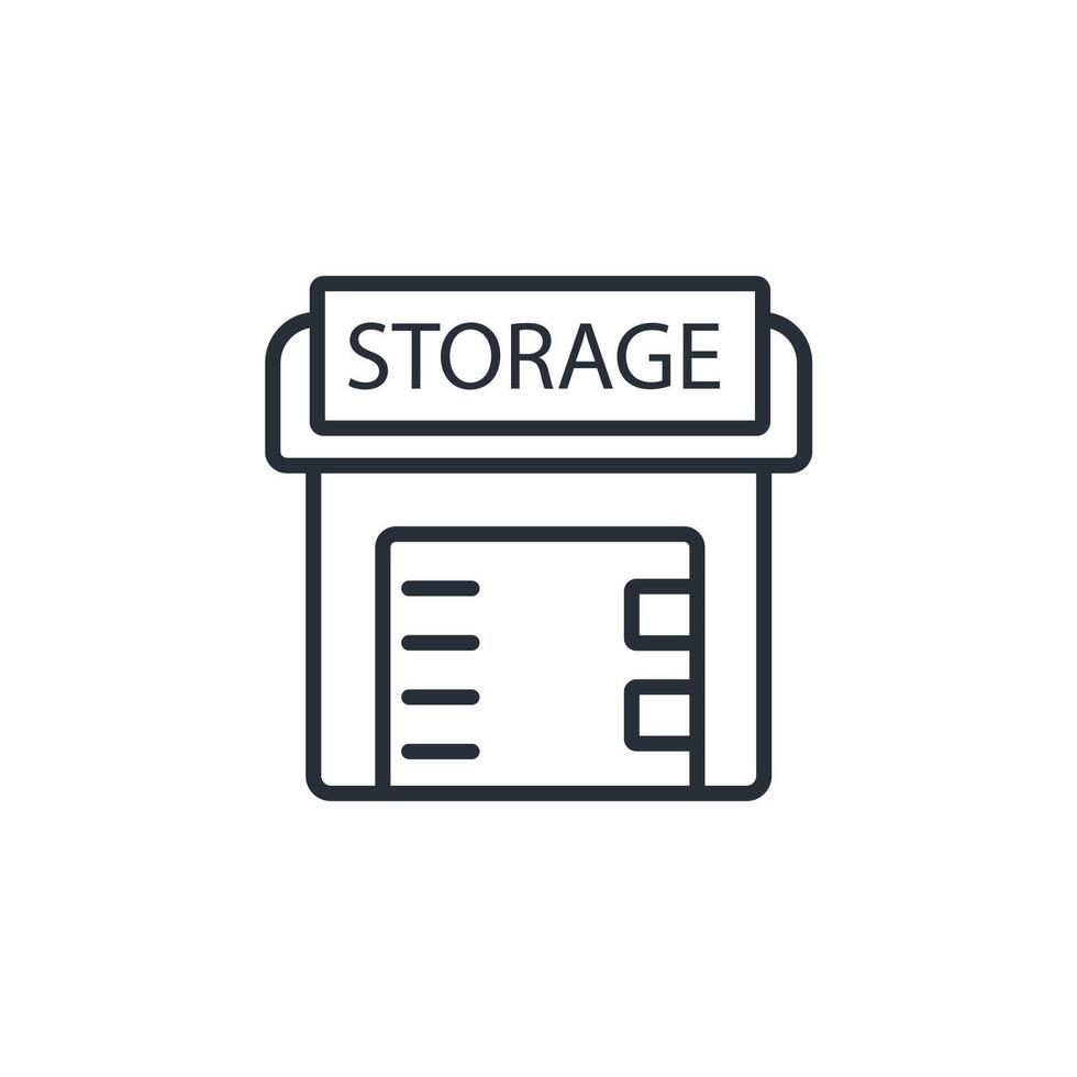 self storage icon. .Editable stroke.linear style sign for use web design,logo.Symbol illustration. vector