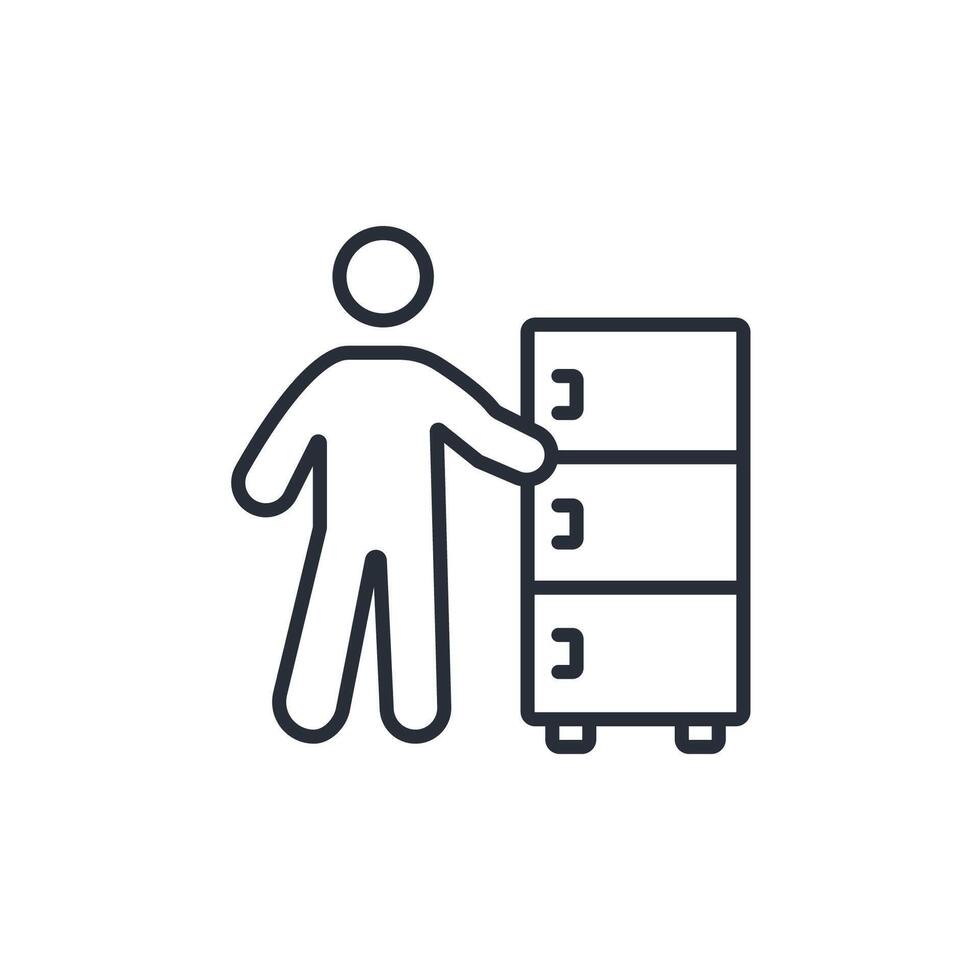 file cabinet icon. .Editable stroke.linear style sign for use web design,logo.Symbol illustration. vector