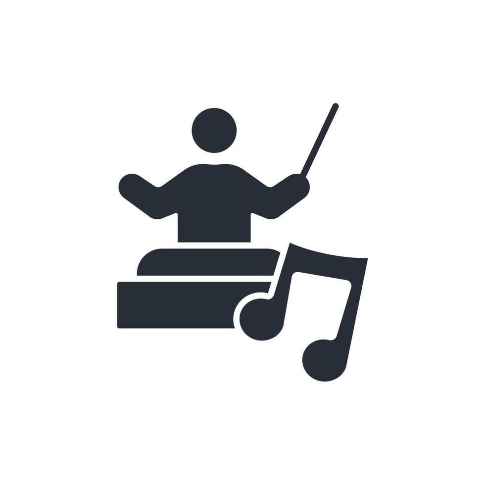 orchestra conductor icon. .Editable stroke.linear style sign for use web design,logo.Symbol illustration. vector