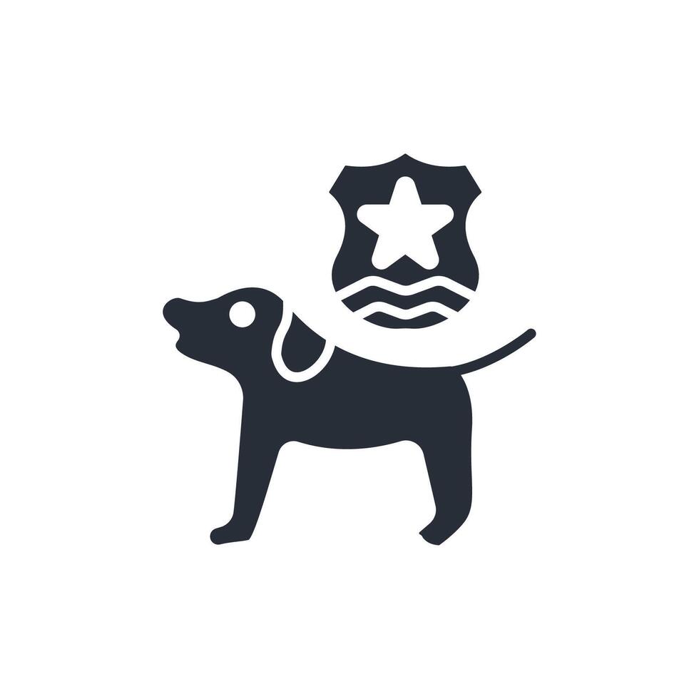 police dog icon. .Editable stroke.linear style sign for use web design,logo.Symbol illustration. vector