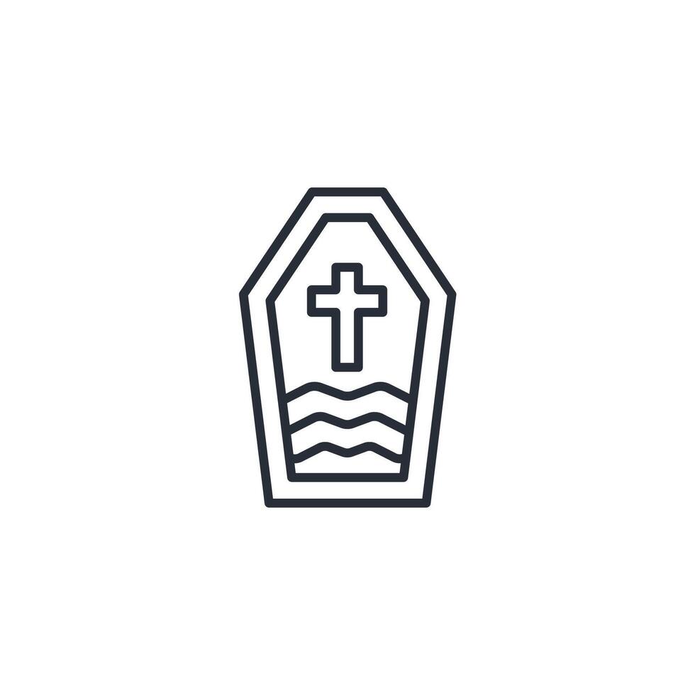 coffin icon. .Editable stroke.linear style sign for use web design,logo.Symbol illustration. vector