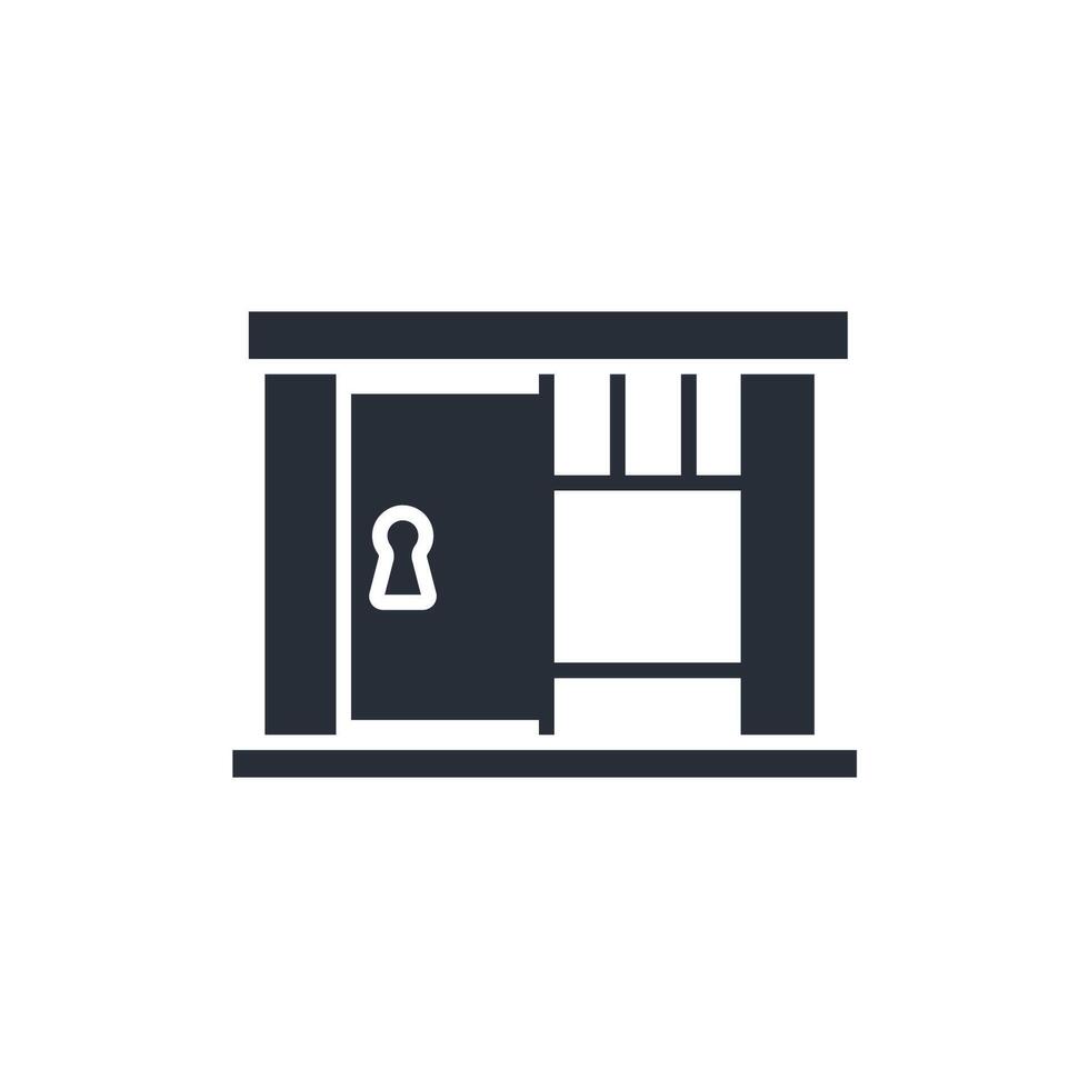Jail icon. .Editable stroke.linear style sign for use web design,logo.Symbol illustration. vector
