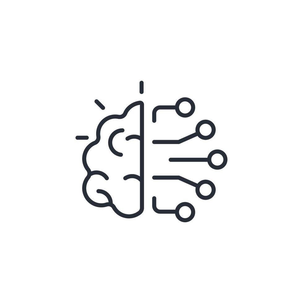 Artificial Intelligence icon. .Editable stroke.linear style sign for use web design,logo.Symbol illustration. vector