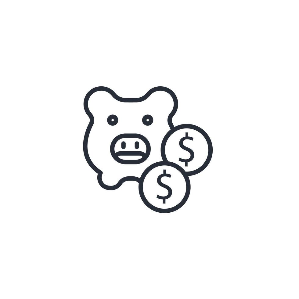 Piggy bank icon. .Editable stroke.linear style sign for use web design,logo.Symbol illustration. vector