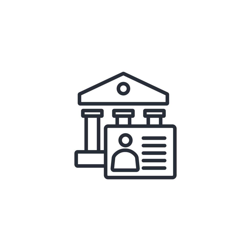 bank account icon. .Editable stroke.linear style sign for use web design,logo.Symbol illustration. vector