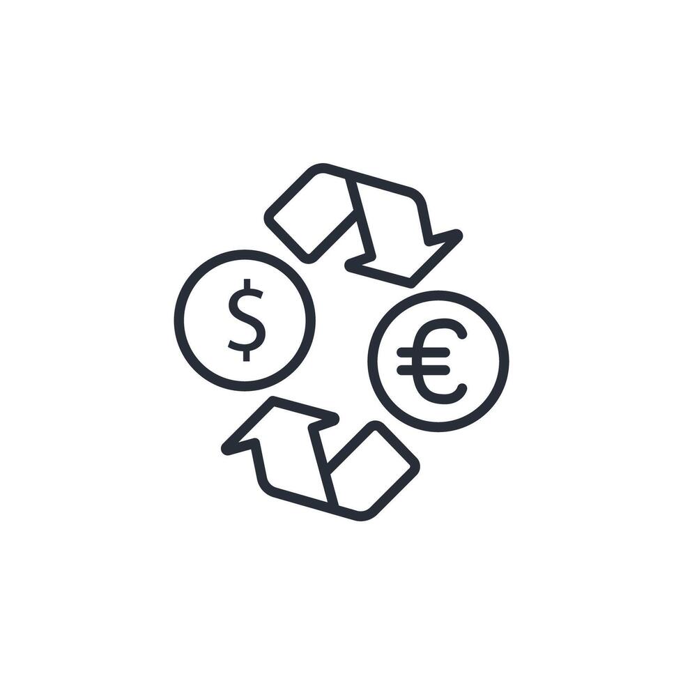 Currency exchange icon. .Editable stroke.linear style sign for use web design,logo.Symbol illustration. vector