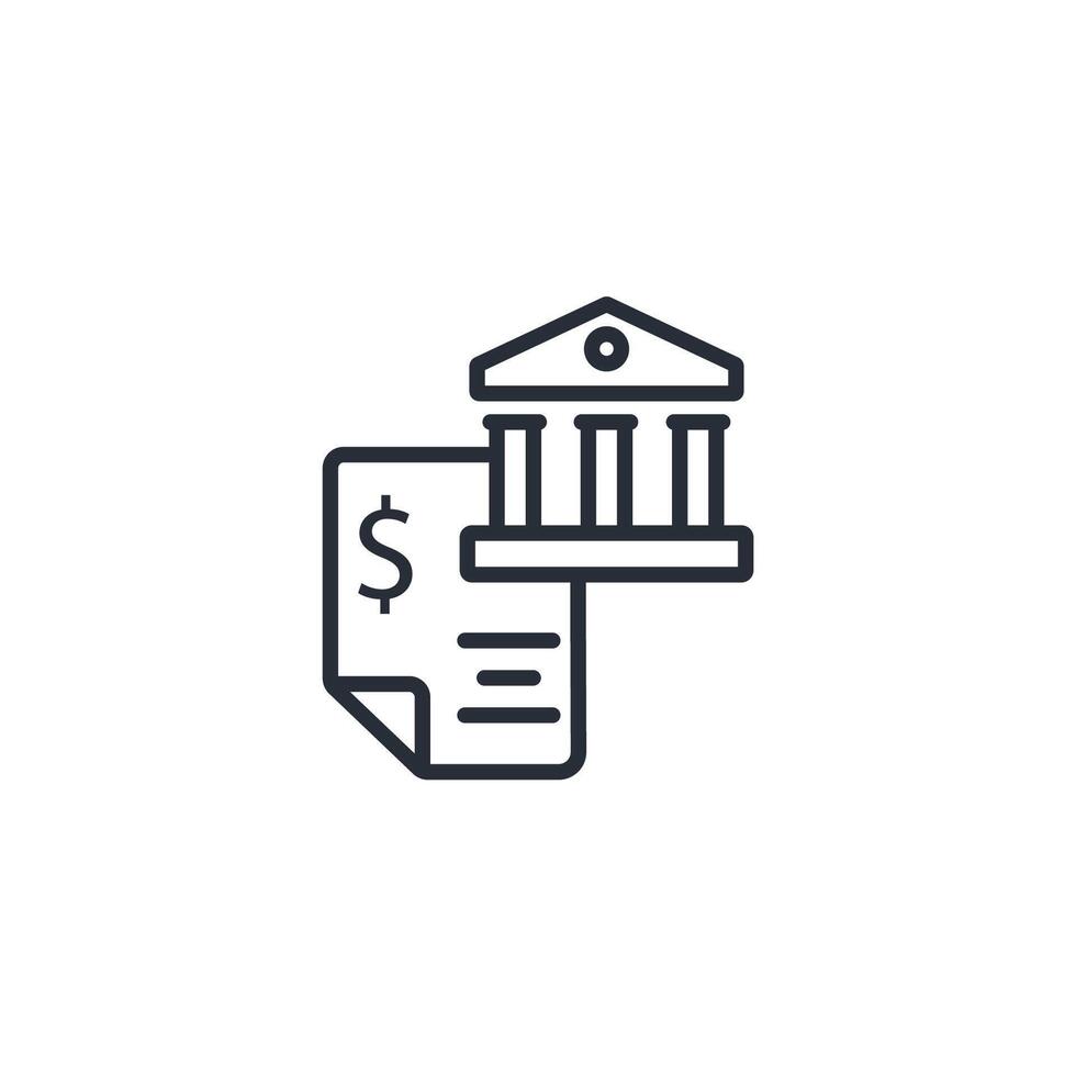 bank statement icon. .Editable stroke.linear style sign for use web design,logo.Symbol illustration. vector