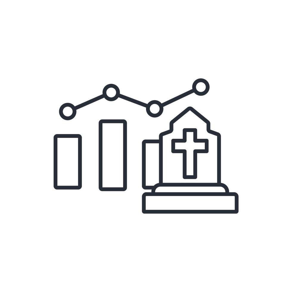 mortality icon. .Editable stroke.linear style sign for use web design,logo.Symbol illustration. vector
