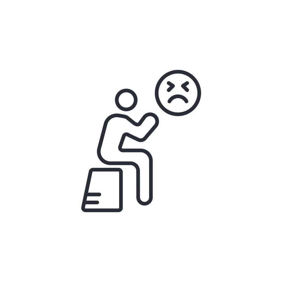 grief icon. .Editable stroke.linear style sign for use web design,logo.Symbol illustration. vector