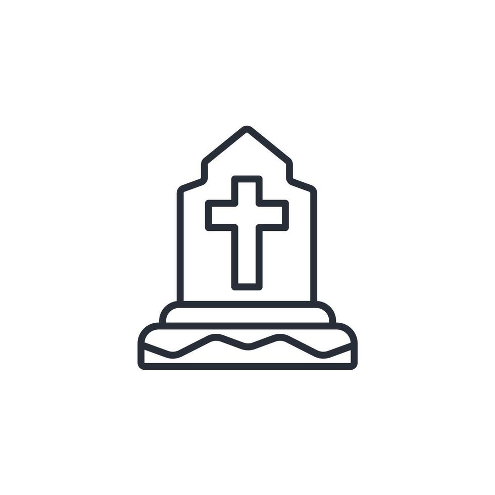 Tombstone icon. .Editable stroke.linear style sign for use web design,logo.Symbol illustration. vector