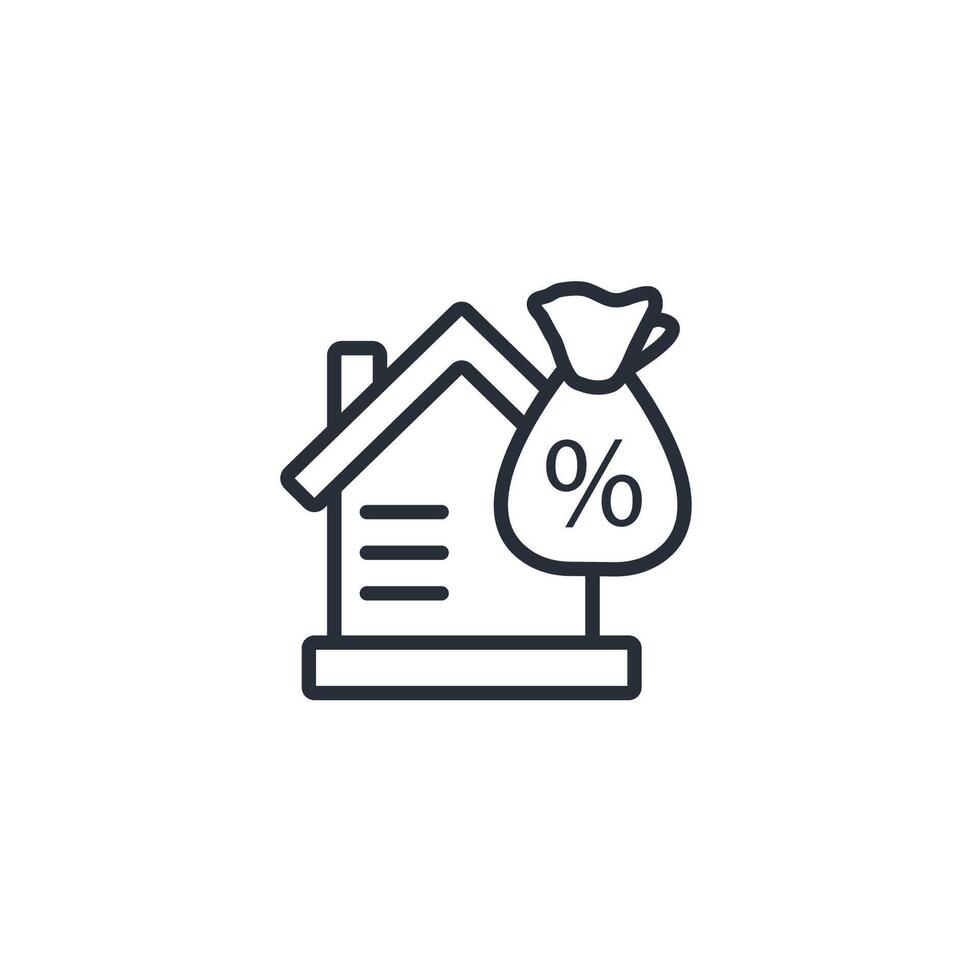 mortgage icon. .Editable stroke.linear style sign for use web design,logo.Symbol illustration. vector