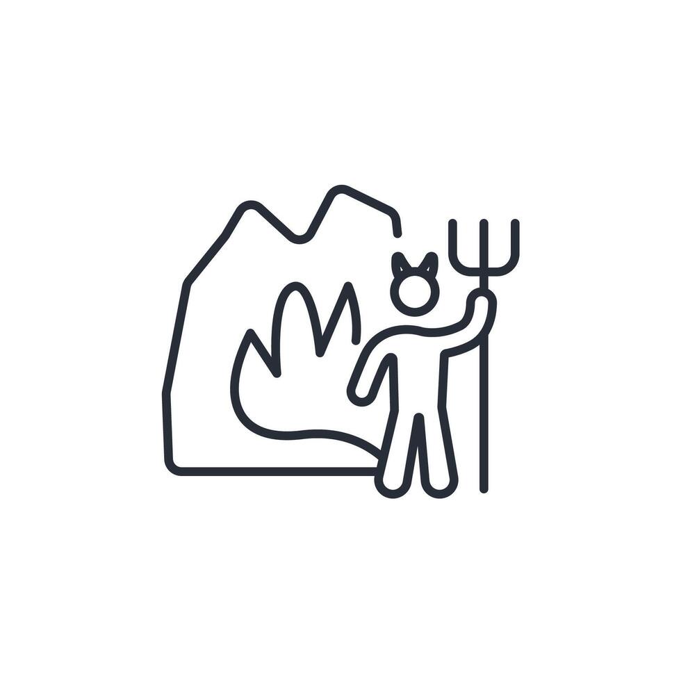 hell icon. .Editable stroke.linear style sign for use web design,logo.Symbol illustration. vector