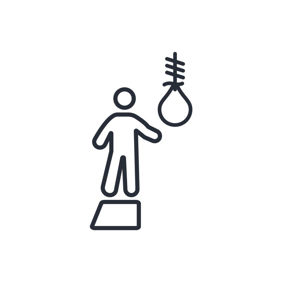 Suicide icon. .Editable stroke.linear style sign for use web design,logo.Symbol illustration. vector