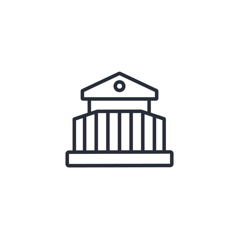 institution icon. .Editable stroke.linear style sign for use web design,logo.Symbol illustration. vector