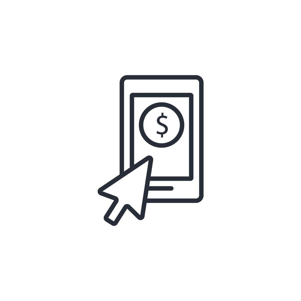 Mobile banking icon. .Editable stroke.linear style sign for use web design,logo.Symbol illustration. vector